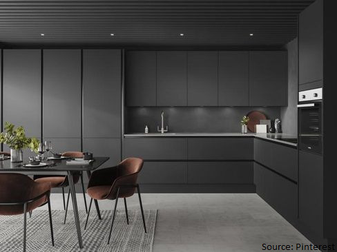  Black l- Shaped Kitchen Design