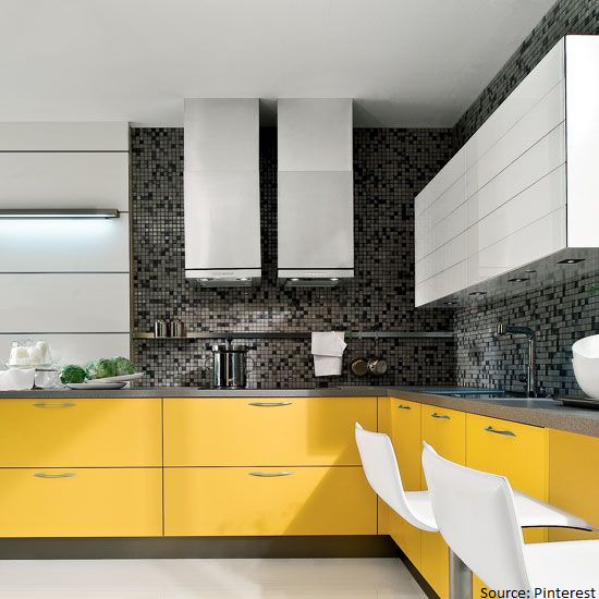  Yellow l- Shaped Kitchen Design