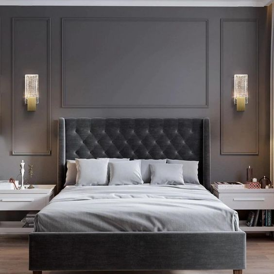 Black bedroom interior design