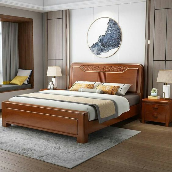 Wooden Bed design for bedroom