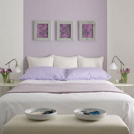 Lavender and Off-White Paint Colour For Bedroom