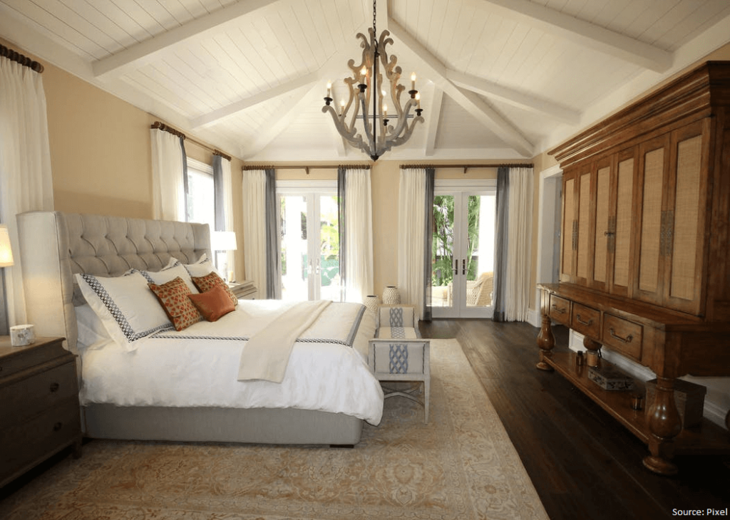 Wooden bedroom interior design