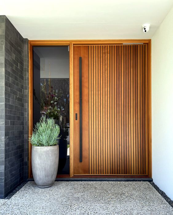 wooden entrance door 
