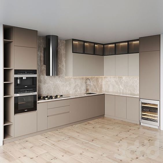 beige and subtle kitchen interior