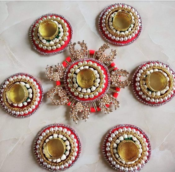 Beaded DIY Diya Decoration for Diwali
