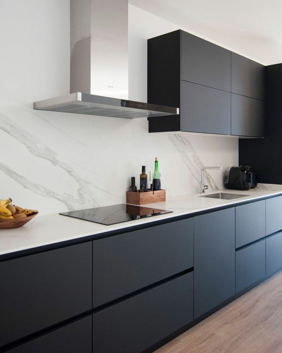 black kitchen cabinet interior design
